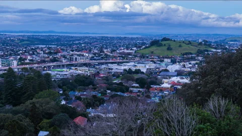 One Tree Hill from Mount Eden Timelapse 스톡 동영상 250494062