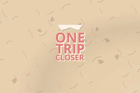 ONE TRIP CLOSER display type design with directional streak text and radial offs Stock Illustration