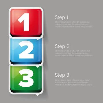 One two three - 3D vector progress bar for three steps イラスト素材