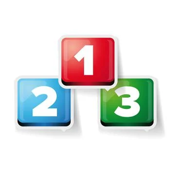 One two three - 3D vector progress bar for three steps イラスト素材