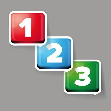 One two three - 3D vector progress bar for three steps イラスト素材