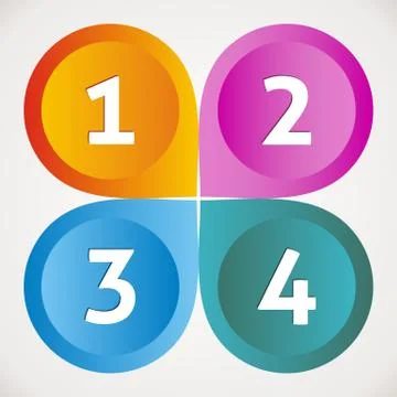One two three four options vector colored icons Stock Illustration