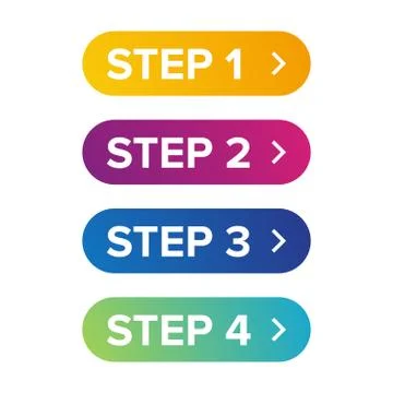 One two three four progress bar button Stock Illustration