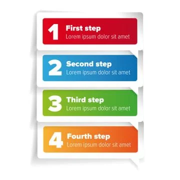 One two three four - progress steps vector Stock Illustration