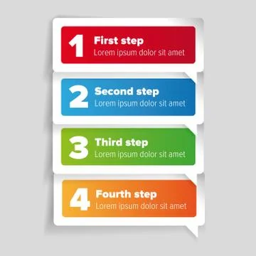 One two three four - progress steps vector Stock Illustration