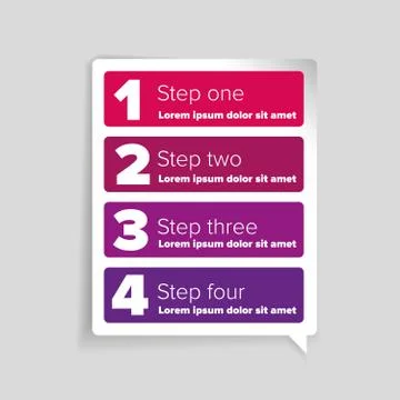One two three four - progress steps vector イラスト素材