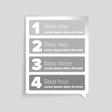 One two three four - progress steps vector Stock Illustration