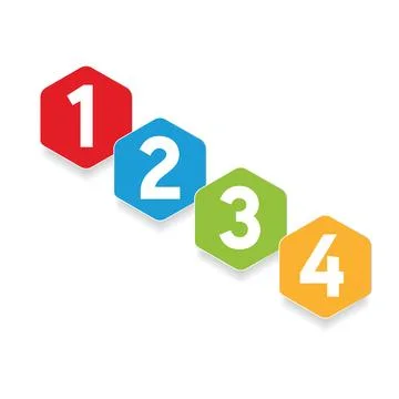 One two three four progress bar sign Stock Illustration