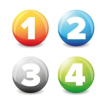 One Two Three Four steps progress bar イラスト素材