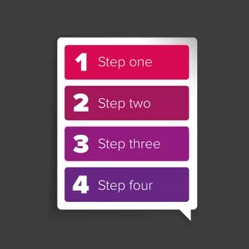 One two three four steps progress bar label イラスト素材