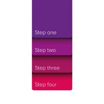 One two three four steps progress bar label Stock Illustration