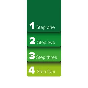 One two three four steps progress bar label Illustrazione stock