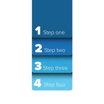 One two three four steps progress bar label Illustrazione stock
