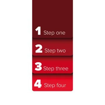 One two three four steps progress bar label Stock Illustration
