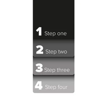 One two three four steps progress bar label Illustrazione stock