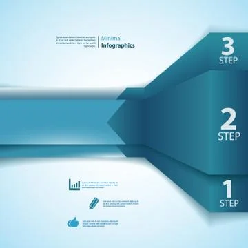 One, two, three info-graphics ribbons. Stock-Illustration