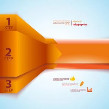 One, two, three info-graphics ribbons. Illustrazione stock