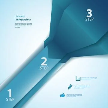 One, two, three info-graphics ribbons. Stock Illustration