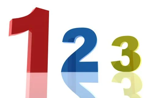One two three number Stock Illustration