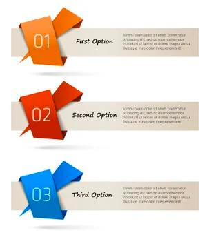 One, two, three options - vector banners - Illustration Stock Illustration