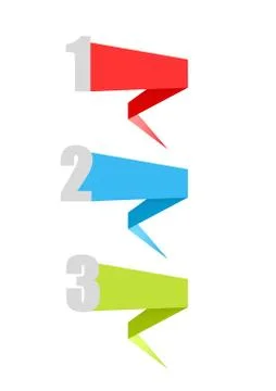 One two three paper Stock Illustration