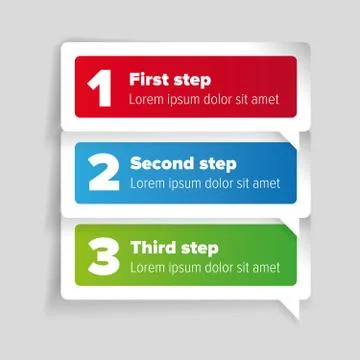 One two three - progress steps vector Stock Illustration