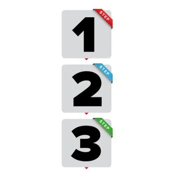 One two three steps progress bar Illustrazione stock