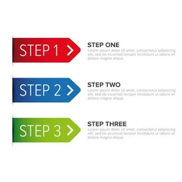 One Two Three steps ribbon Illustrazione stock