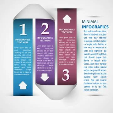 One two three - vector paper progress steps for tutorial Stock-Illustration