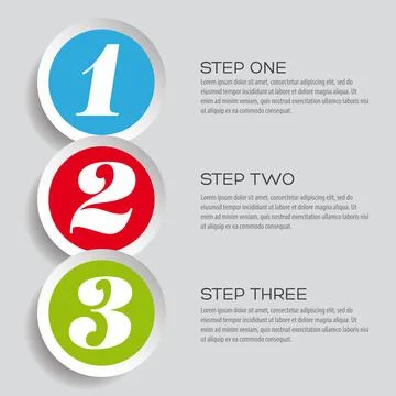 One two three - vector progress steps イラスト素材