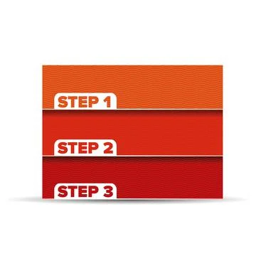 One two three - vector waves progress steps Illustrazione stock