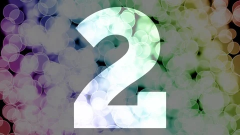 One to two years birthday fade in/out animation with color gradient moving bokeh Stock Footage 108530853