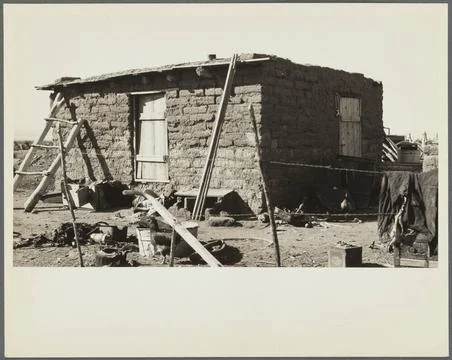 One type of house that was on the land use project before development work... Stock Photos