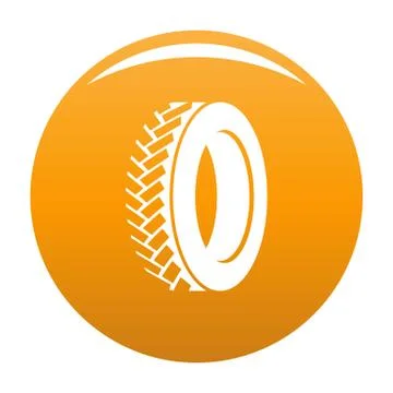 One tyre icon vector orange Stock Illustration