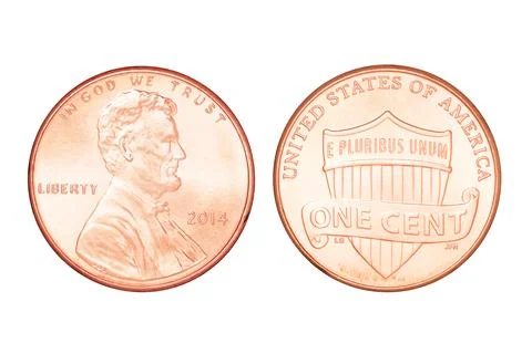 One US cent isolated Stock Photos