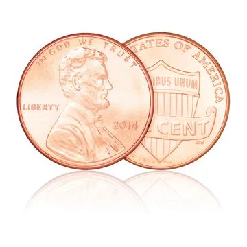 One US cent isolated Stock Photos