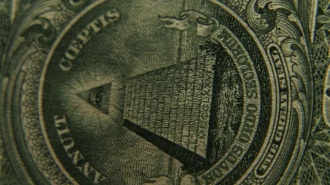 One US dollar banknote one rotates close-up. Stock Footage 196792645