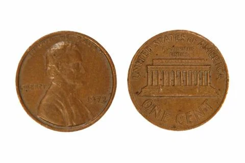 One usa cent.isolated . Stock Photos