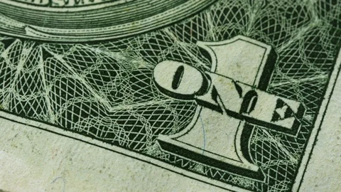 One USA or US dollar number animation closeup macro Stock Footage 89549221