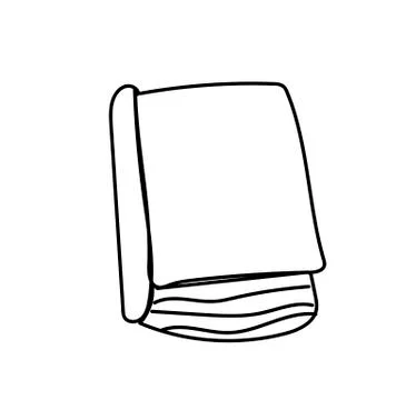 One vector closed book hand drawn black line.A thing and an accessory Stock Illustration