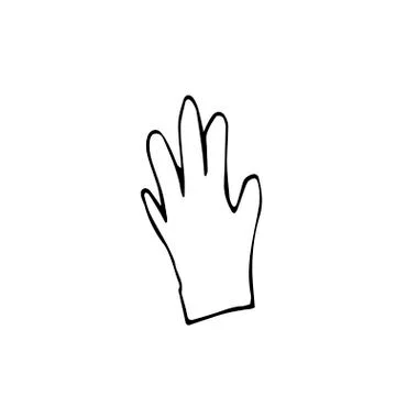 One vector glove hand drawn clip art. Black gardening illustration Stock Illustration