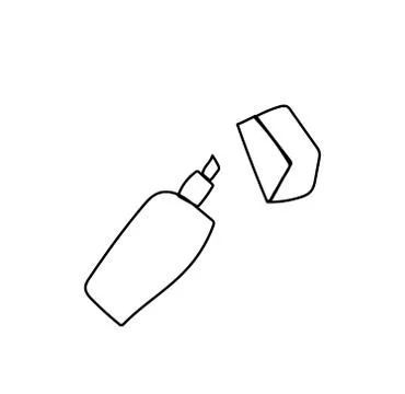 One vector marker hand drawn black line.A thing and an accessory for studying Stock Illustration