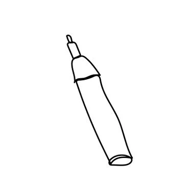 One vector pen hand drawn black line.A thing and an accessory for studying Stock Illustration