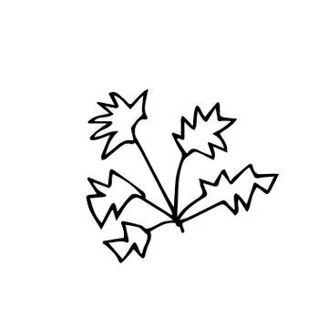 One vector plant hand drawn clip art. Black gardening illustration Stock Illustration