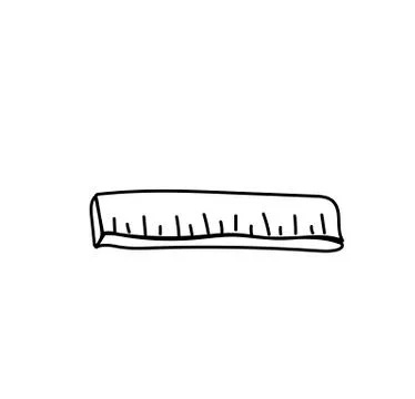 One vector ruler hand drawn black line. A thing and an accessory Stock Illustration