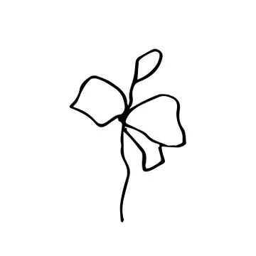 One vector sprout with hand drawn clip art leaves. Black gardening Stock Illustration