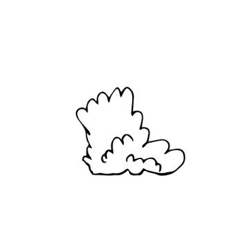 One vector sprout with hand drawn clip art leaves. Black gardening Illustrazione stock