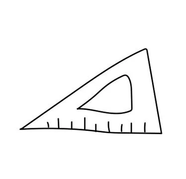 One vector triangle hand drawn black line. A thing and an accessory Stock Illustration