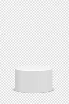 One vertical cylindrical podium isolated on transparent background. 3d vect.. Stock Illustration