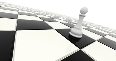 One victory on chessboard Stock Illustration